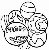 Birthday Happy Coloring Balloon Pages Coloring4free Printable Sheet sketch template