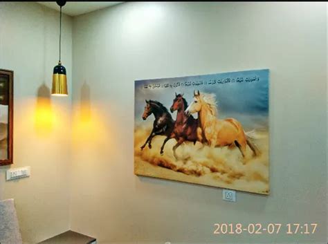 multicolor printed running horse canvas art panel size  cm  rs