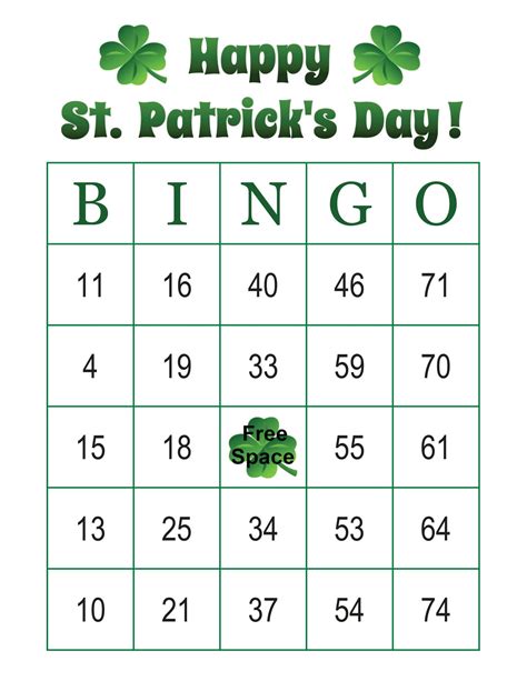 printable st patricks day bingo cards desdee lin