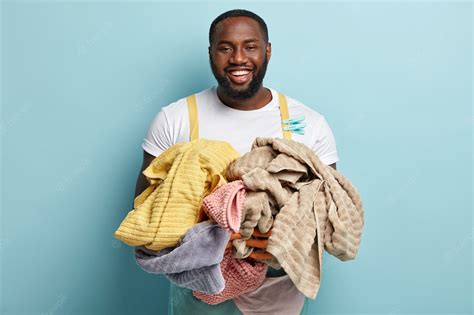 photo young african american man  laundry