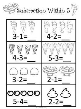 kindergarten math sample freebie kindergarten subtraction worksheets