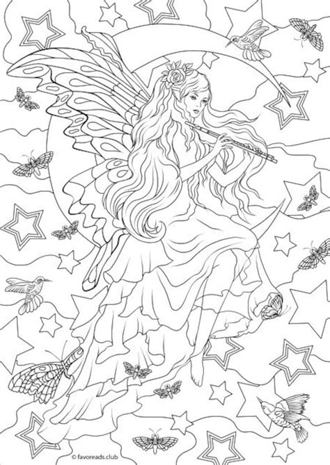 moon fairy coloring pages adult coloring pages