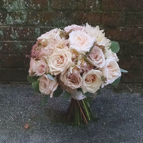 Blush And Dusty Rose Bridal Bouquet Quicksand Sahara And