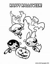 Coloring Halloween Girls Powerpuff Pages Ghosts Printable Color sketch template