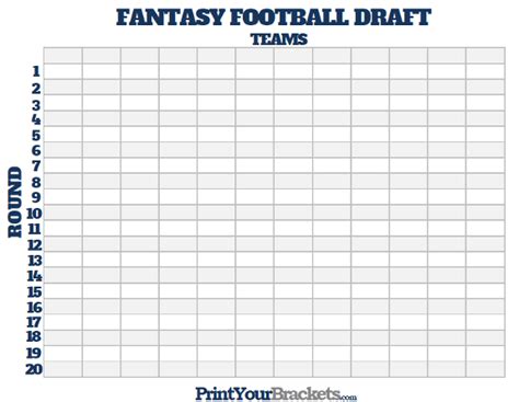 fantasy football draft sheets printable  printable  templates