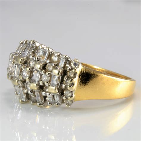 wide band diamond cluster ring  ctw sz   ways