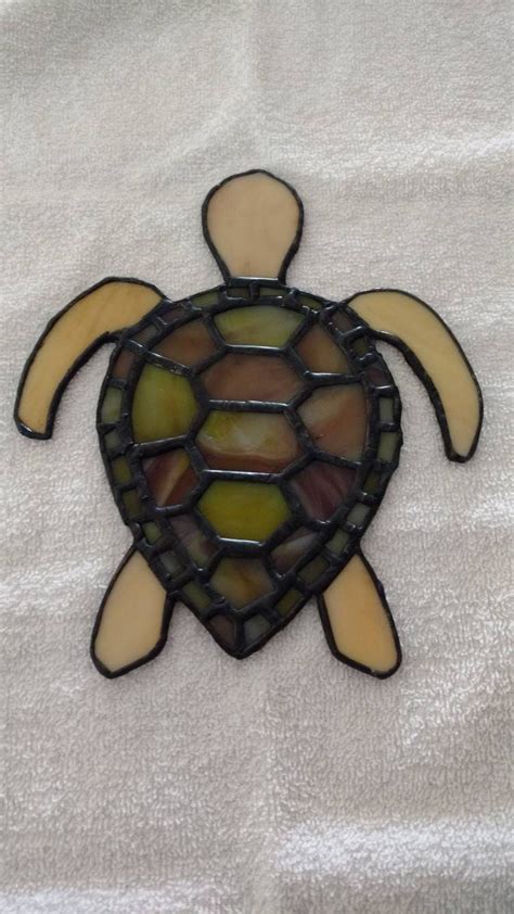 handmade stained glass sea turtle suncatcher etsy canada