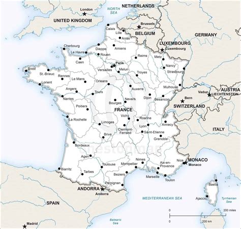 vector map  france political  stop map