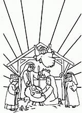 Crib Christmas Colouring Coloring Template sketch template