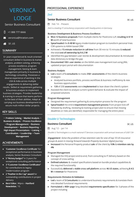 management consultant resume sample  template