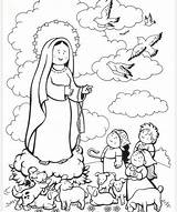 Fatima Kolorowanka Matka Boska Druku Lourdes Religiosa Religione Religion María Religie Teaching sketch template