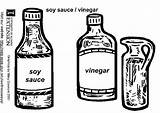 Vinagre Dibujo Salsa Soya Aceto Soja Vinegar Saus Soy Vinaigre Soia Azijn sketch template