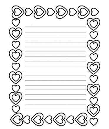 printable valentines day writing paper coloring page