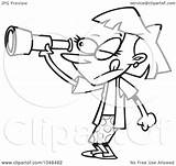 Spying Woman Toonaday Clip Royalty Outline Illustration Cartoon Rf 2021 sketch template