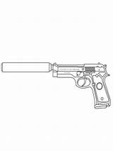 Beretta Pistolet Pistola Pistool 92fs Kolorowanka Leukekleurplaten Dibujosparaimprimir Pistolen Kleurplaten Vaquero Dibujo Ladnekolorowanki één Andere sketch template