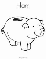 Coloring Bank Money Piggy Ham Saving Math Pages Twistynoodle Template Pig Favorites Login Add Built California Outline Usa Noodle Print sketch template