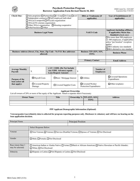 Fillable Pdf Sba Form 2483 Printable Forms Free Online