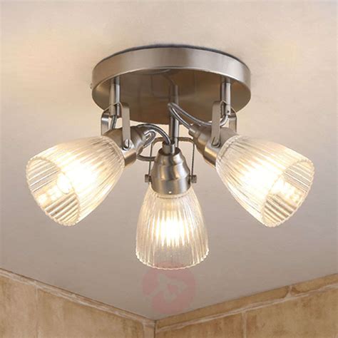 led bathroom ceiling light kara fluted glass lightscouk