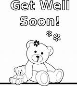 Well Coloring Soon Kids Sheet Themed Bear Sheets Patients Words Care sketch template