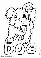 Dog Coloring Mewarnai Animals Hewan Winry Marini 2005 Binatang Halaman sketch template