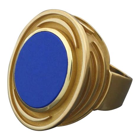 1970s mid century modernist lapis lazuli gold gents men s signet ring