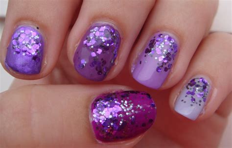Purple Ombre Nails With Glitter Gradient Purple Ombre Nails Nails