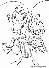 Coloring Pages Chicken Little Visit Cartoon sketch template