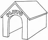 Kennel Pluto Doghouse Colorare Snoopy Bobcat Cliparts Edificios Caseta Ot7 Ck Kennels Clipground sketch template
