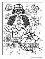 Coloring Thanksgiving Pages Puzzles Popular Puzzle sketch template