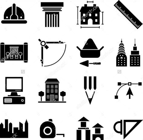 architecture icons   psd vector ai eps format