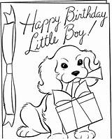 Birthday Happy Boy Coloring Pages Color Kids Advertisement Gift sketch template