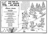 Coloring Menus Winter Menu Wonderland Kids Children Restaurants Activity Placemats Kid Childrens sketch template