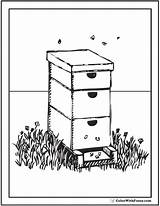 Beehive Colorwithfuzzy Hives Await Hours Hive sketch template