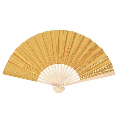 fabric gold metallic folding fans discontinued wedding fans hand