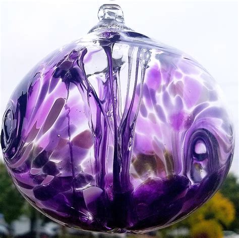 Hand Blown Purple Glass Ornament Of Spirituality Etsy