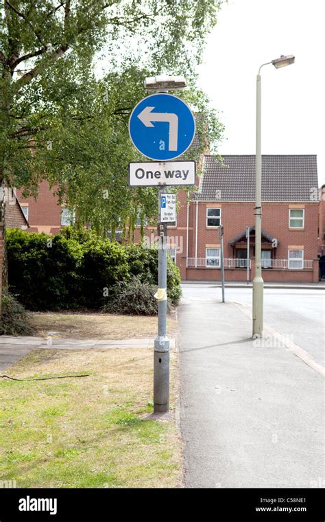 uk    left street road sign traffic post stock photo alamy