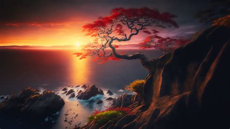 beautiful sunset sea coast scenery  wallpaper iphone hd phone