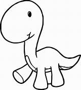 Dinosaur Coloring Pages Outline Cute Printable Color Getcolorings Print sketch template