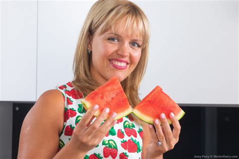 jessy fiery enjoys watermelon in her kitchen the hairy lady blog