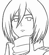 Mikasa Lineart Eren Ackerman Aot Pages Colorare Attacco Giganti sketch template