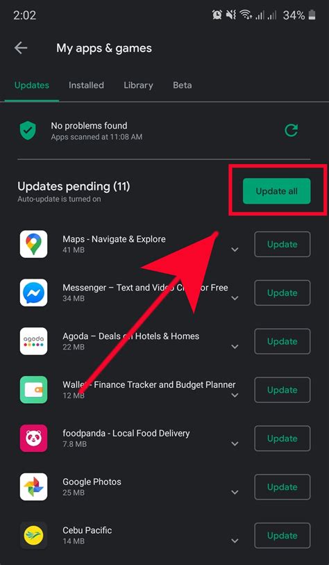 check  app updates  samsung android