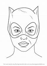 Catwoman Draw Step Face Drawing Cartoon Tutorials Drawingtutorials101 sketch template