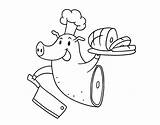 Cerdo Colorear Meat Porco Maiale Disegno Viande Carnes Porc Carn Desenho Coloringcrew Maiali Dibuixos Pescados Chop Fritas Acolore Skewer Pedazo sketch template