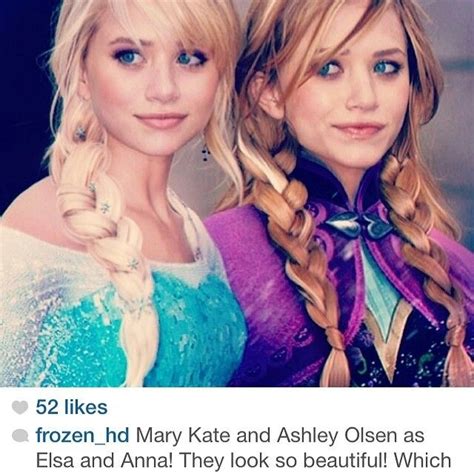 Mary Kate And Ashley Olsen As The Frozen Sisters Elsa And Anna Frozen