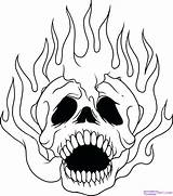 Flames Pages Skulls Coloring Getcolorings Printable sketch template