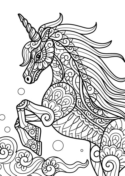 beautiful mandala unicorn colouring sheet adult colouring etsy