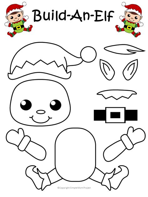 click  print  easy   elf template  kids   ages
