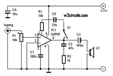simple  watt amplifier circuit diagram