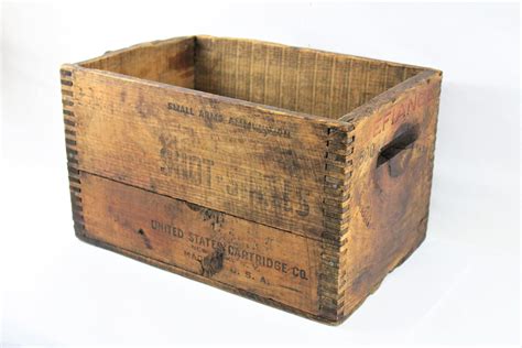 antique crate ammunitions wood box united states cartridge company rustic wood crate