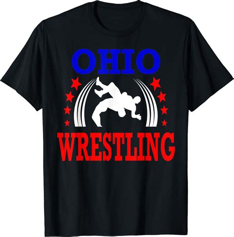 amazoncom ohio wrestling wrestler gift red white blue  shirt